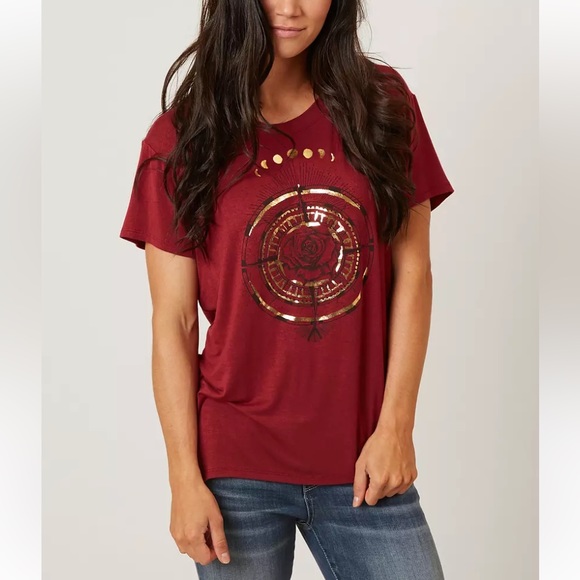 Modish rebel bke burgundy compass top S - Picture 1 of 7